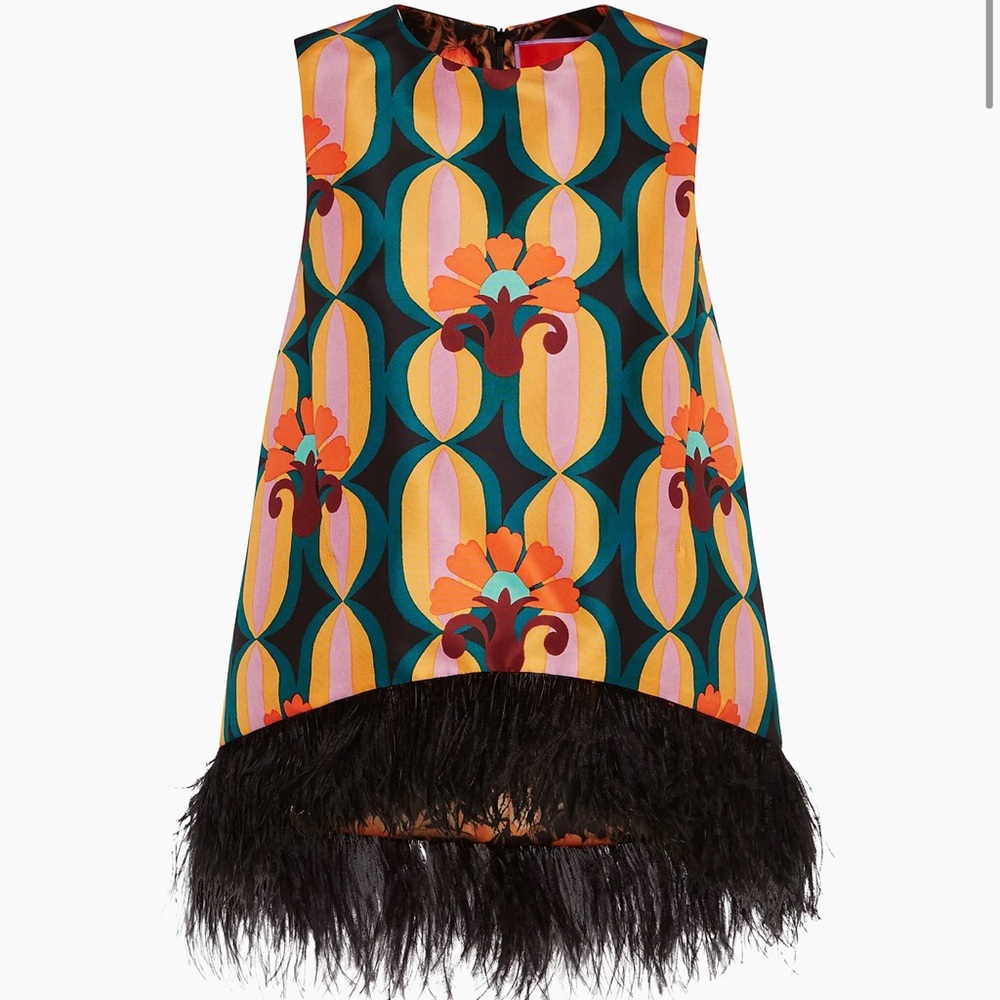 NWoT La Double J La Scala Top - Black Feather Hem Top - size medium